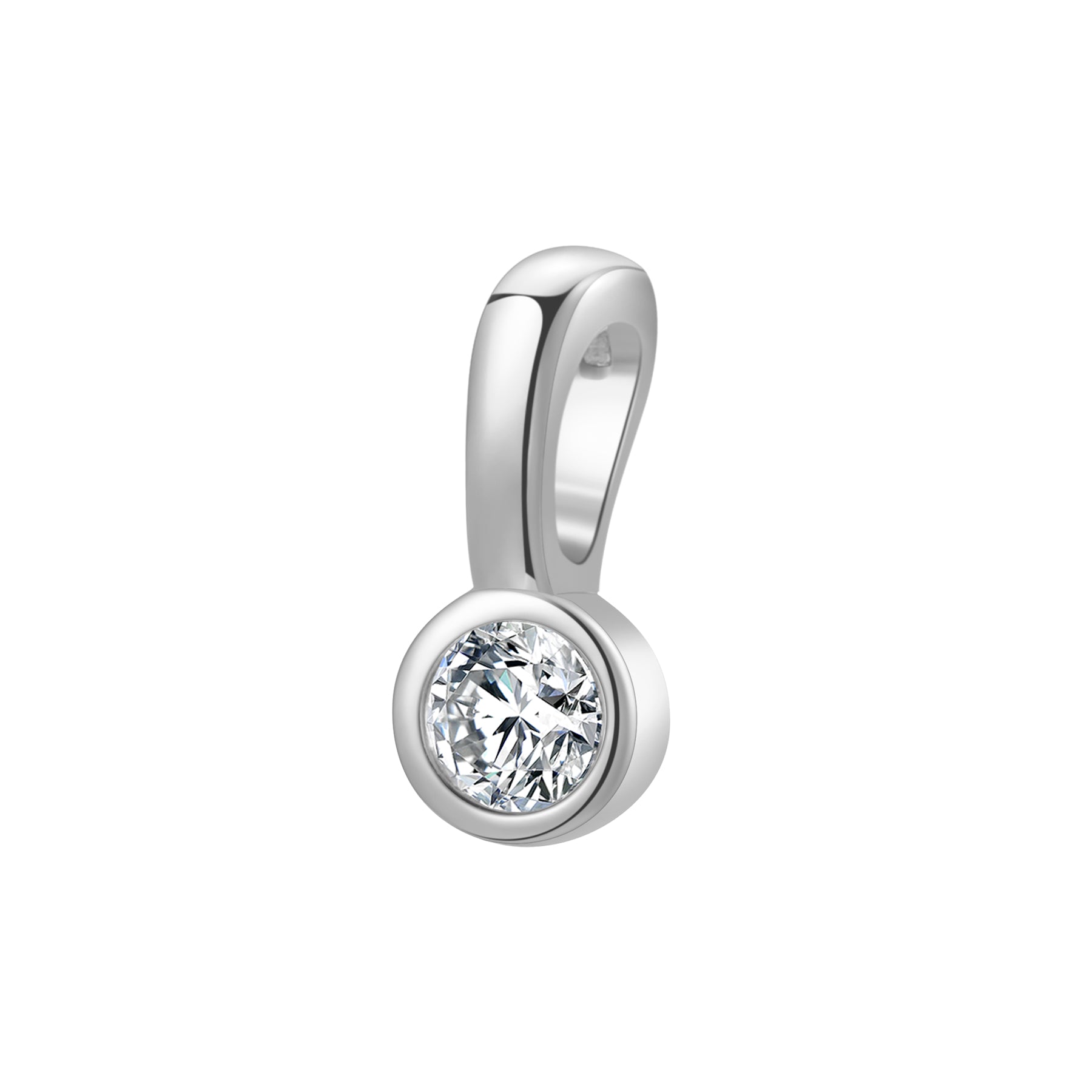 Colgante Clip-on Diamante Plata de Ley 925